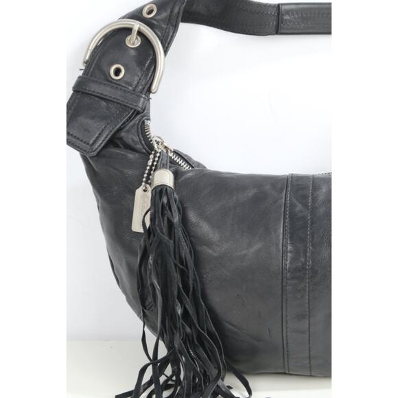 Vintage Coach Black Nappa Leather Ergo Slouch Hobo Bag 3669 Tortilla Tort Tassel - Picture 8 of 16